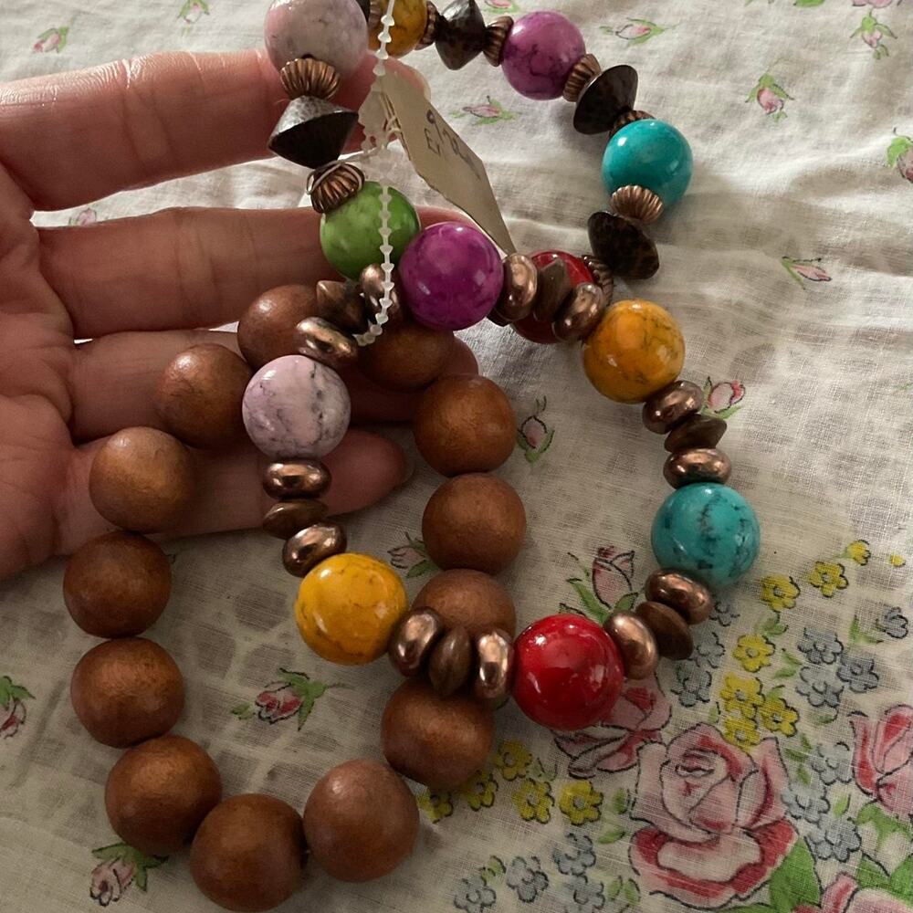 Multi coloured beaded bracelet jewellery boho